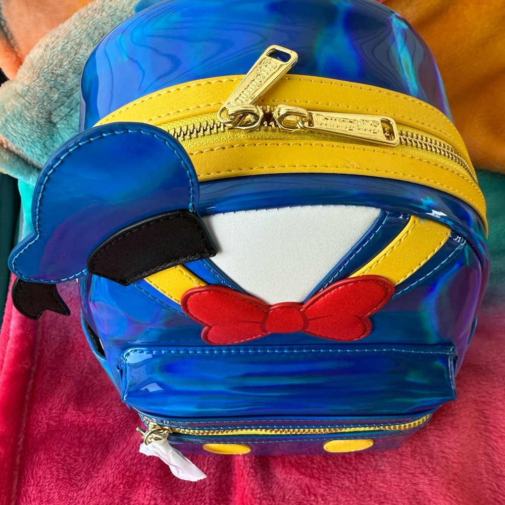 NEW! Donald Duck 90th Anniversary Metallic Mini Backpack Loungefly NWT - Picture 6 of 7